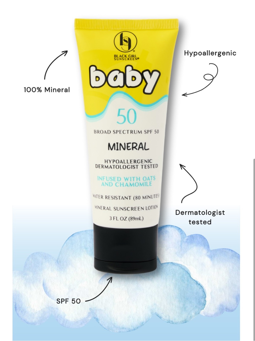 Baby Mineral SPF 50 Sunscreen Lotion - Yellow/White